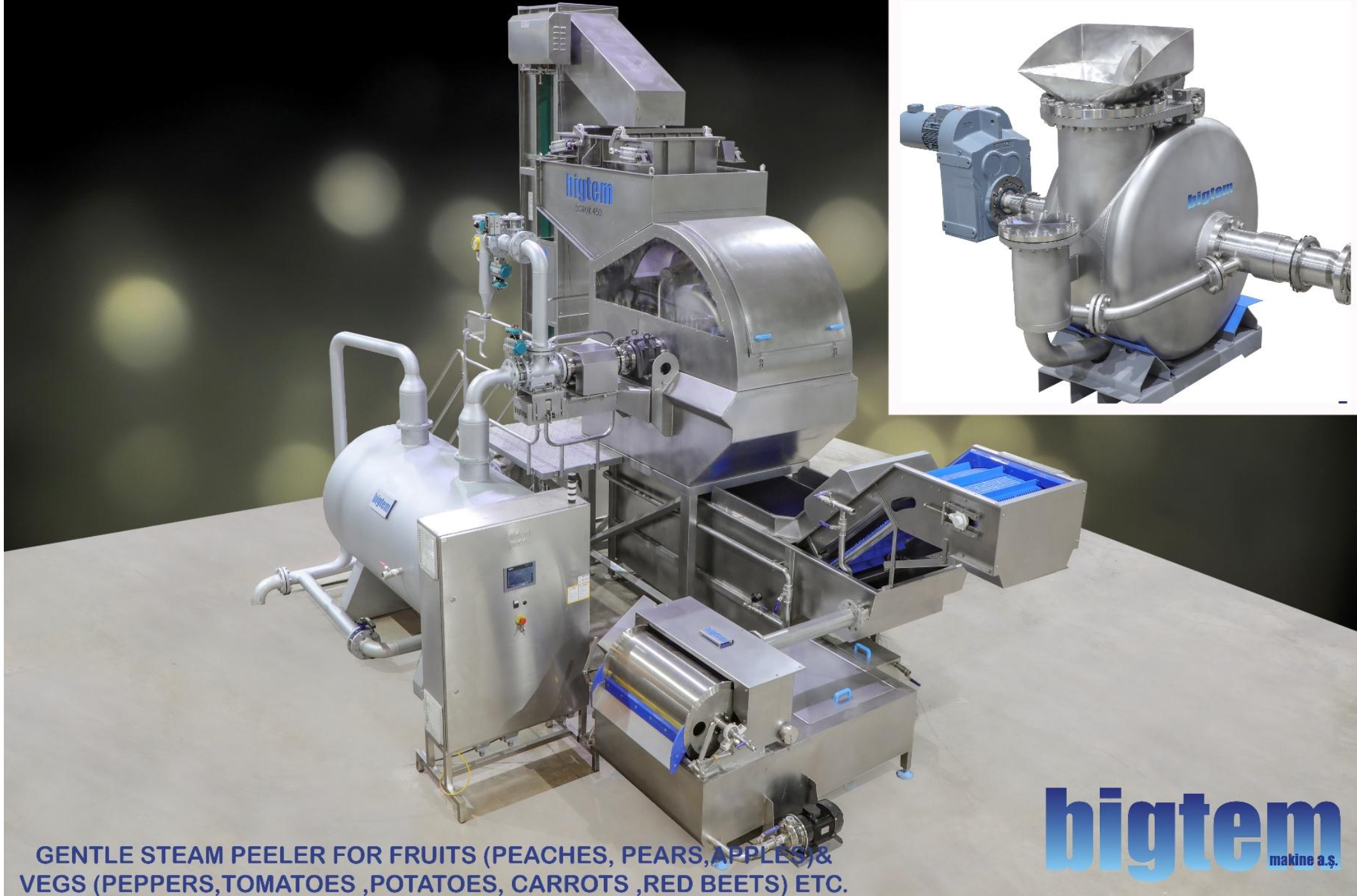 Gentle Steam peeler for peaches